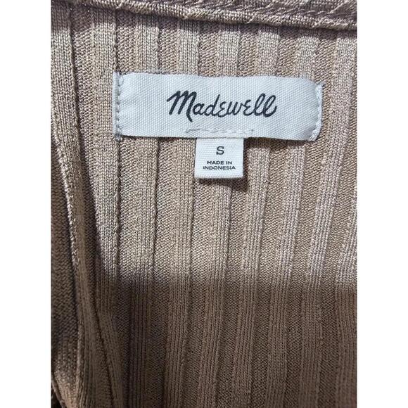 Women's Madewell Long Sleeve Blouse Stripes Size Small Brown Form Fitting - Picture 2 of 12